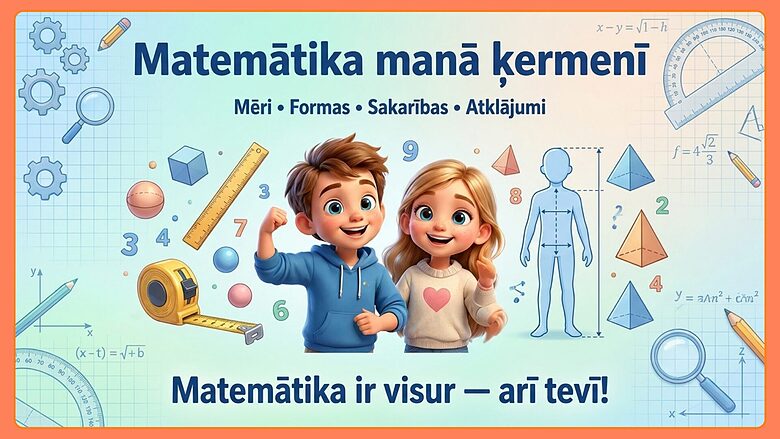 STEM nodarbība “Matemātika manā ķermenī” 1.–3. klasei